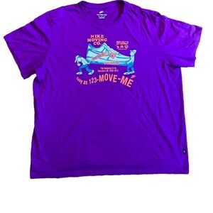 Nike moving co men’s T shirt XXL purple cartoon graphic Air Force one